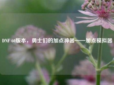 DNF 60版本，勇士们的加点神器——加点模拟器