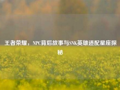 王者荣耀，NPC背后故事与SNK英雄适配星座探秘