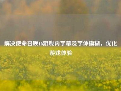 解决使命召唤16游戏内字幕及字体模糊，优化游戏体验