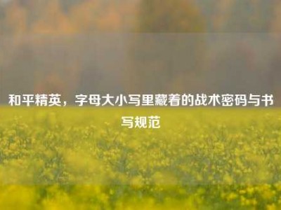 和平精英，字母大小写里藏着的战术密码与书写规范
