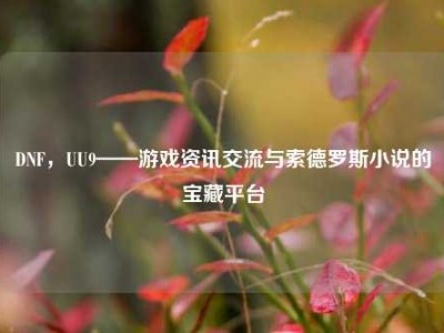 DNF，UU9——游戏资讯交流与索德罗斯小说的宝藏平台