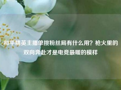 和平精英主播单挑粉丝局有什么用？枪火里的双向奔赴才是电竞最暖的模样
