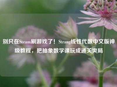 别只在Steam刷游戏了！Strang线性代数中文版神级教程，把抽象数学课玩成通关爽局