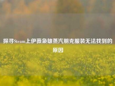 探寻Steam上伊薇枭雄蒸汽朋克服装无法找到的原因
