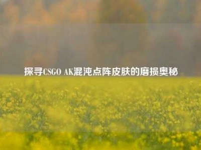 探寻CSGO AK混沌点阵皮肤的磨损奥秘