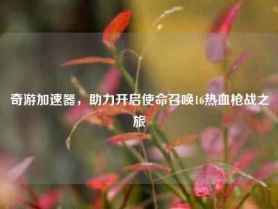 奇游加速器，助力开启使命召唤16热血枪战之旅