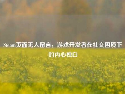Steam页面无人留言，游戏开发者在社交困境下的内心独白