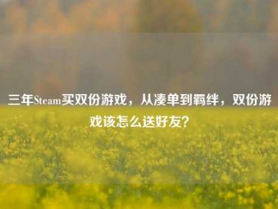 三年Steam买双份游戏，从凑单到羁绊，双份游戏该怎么送好友？