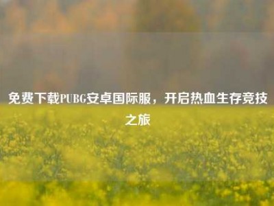 免费下载PUBG安卓国际服，开启热血生存竞技之旅