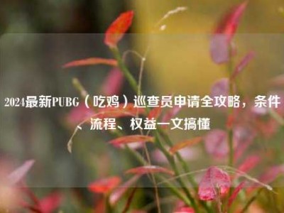 2024最新PUBG（吃鸡）巡查员申请全攻略，条件、流程、权益一文搞懂