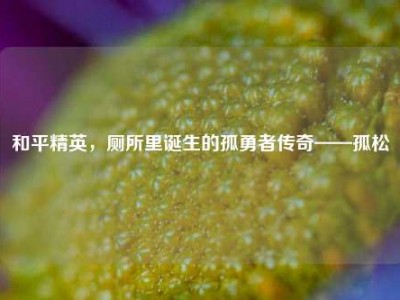 和平精英，厕所里诞生的孤勇者传奇——孤松