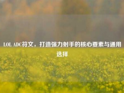 LOL ADC符文，打造强力射手的核心要素与通用选择
