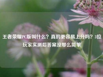 王者荣耀PC版叫什么？真的更容易上分吗？3位玩家实测后答案没那么简单