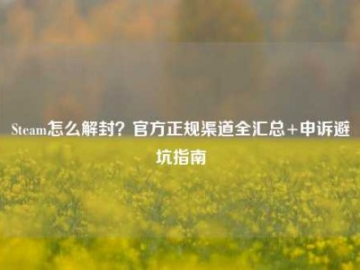 Steam怎么解封？官方正规渠道全汇总+申诉避坑指南