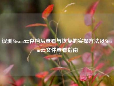 误删Steam云存档后查看与恢复的实操方法及Steam云文件查看指南