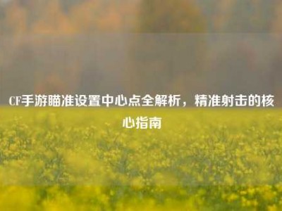 CF手游瞄准设置中心点全解析，精准射击的核心指南