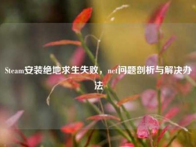 Steam安装绝地求生失败，net问题剖析与解决办法