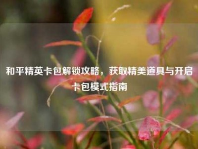 和平精英卡包解锁攻略，获取精美道具与开启卡包模式指南