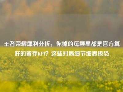 王者荣耀犀利分析，你掉的每颗星都是官方算好的留存KPI？这些对局细节细思极恐