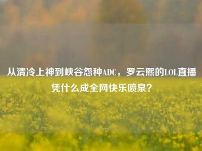 从清冷上神到峡谷怨种ADC，罗云熙的LOL直播凭什么成全网快乐喷泉？