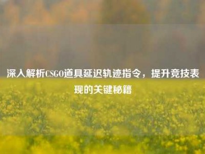 深入解析CSGO道具延迟轨迹指令，提升竞技表现的关键秘籍