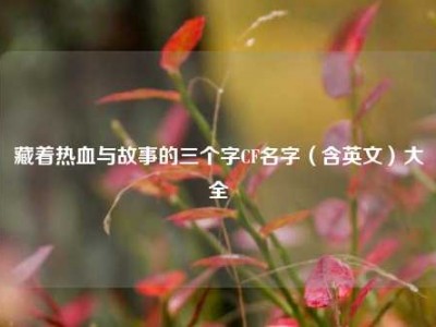 藏着热血与故事的三个字CF名字（含英文）大全