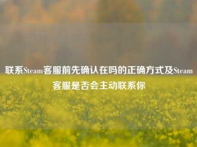 联系Steam客服前先确认在吗的正确方式及Steam客服是否会主动联系你