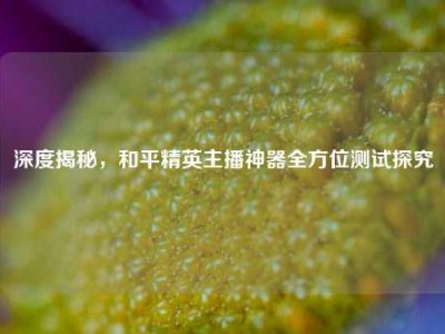 深度揭秘，和平精英主播神器全方位测试探究