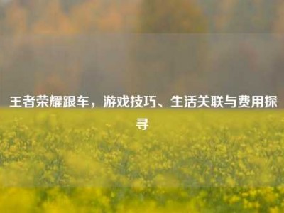 王者荣耀跟车，游戏技巧、生活关联与费用探寻