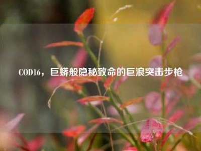COD16，巨蟒般隐秘致命的巨浪突击步枪