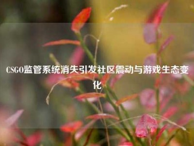 CSGO监管系统消失引发社区震动与游戏生态变化