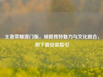 王者荣耀澳门版，领略独特魅力与文化融合，附下载安装指引