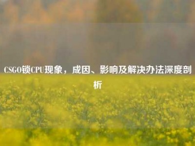 CSGO锁CPU现象，成因、影响及解决办法深度剖析