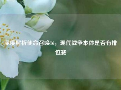 深度解析使命召唤16，现代战争本体是否有排位赛