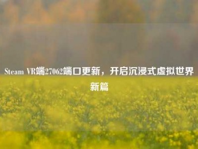 Steam VR端27062端口更新，开启沉浸式虚拟世界新篇
