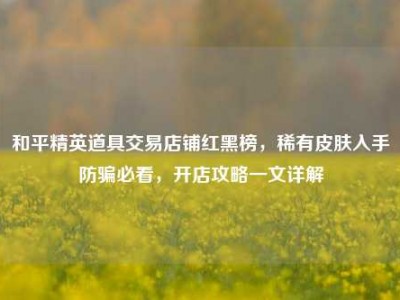 和平精英道具交易店铺红黑榜，稀有皮肤入手防骗必看，开店攻略一文详解