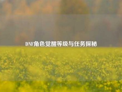 DNF角色觉醒等级与任务探秘