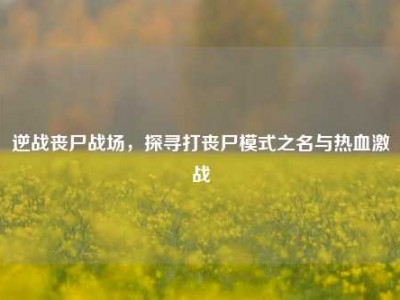 逆战丧尸战场，探寻打丧尸模式之名与热血激战