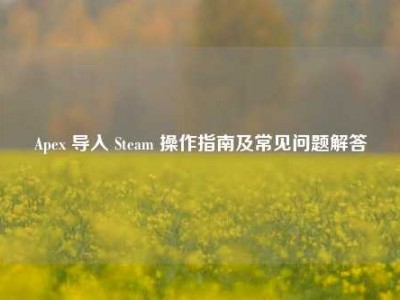 Apex 导入 Steam 操作指南及常见问题解答
