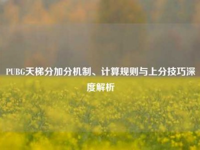 PUBG天梯分加分机制、计算规则与上分技巧深度解析