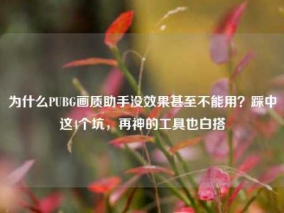 为什么PUBG画质助手没效果甚至不能用？踩中这4个坑，再神的工具也白搭