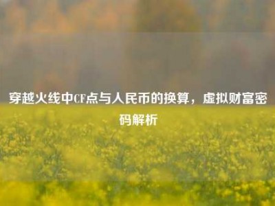 穿越火线中CF点与人民币的换算，虚拟财富密码解析