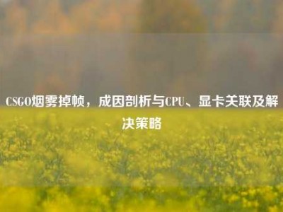 CSGO烟雾掉帧，成因剖析与CPU、显卡关联及解决策略
