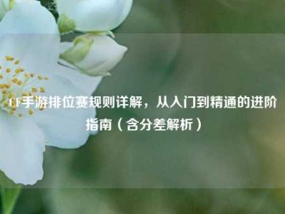 CF手游排位赛规则详解，从入门到精通的进阶指南（含分差解析）