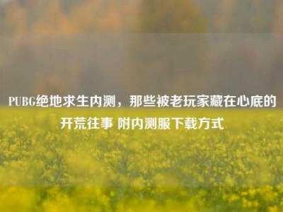 PUBG绝地求生内测，那些被老玩家藏在心底的开荒往事 附内测服下载方式