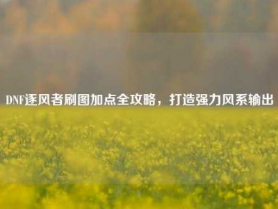 DNF逐风者刷图加点全攻略，打造强力风系输出