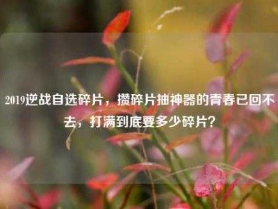2019逆战自选碎片，攒碎片抽神器的青春已回不去，打满到底要多少碎片？