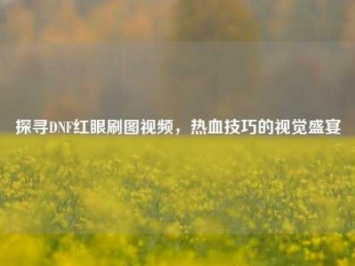 探寻DNF红眼刷图视频，热血技巧的视觉盛宴