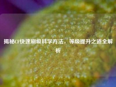 揭秘CF快速刷级科学方法，等级提升之道全解析