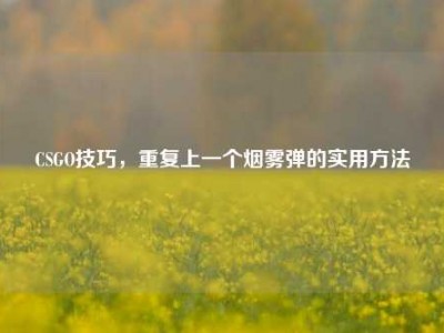 CSGO技巧，重复上一个烟雾弹的实用方法